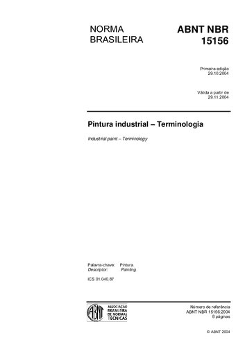 [ABNT NBR 15156:2004] Pintura industrial - Terminologia