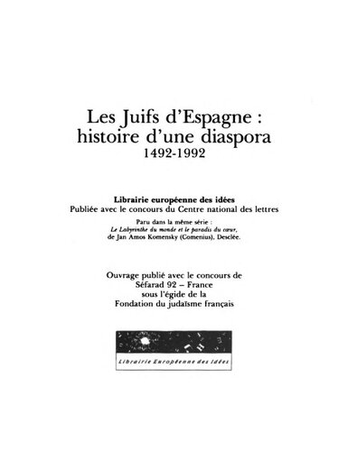 Les Juifs d'Espagne : histoire d'une diaspora, 1492-1992