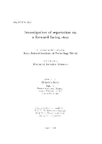 Investigation of Separation on a Forward Facing Step