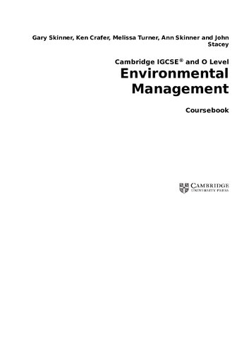 Cambridge IGCSE® and O Level Environmental Management Coursebook (Cambridge International IGCSE)