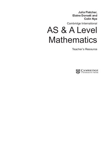 Cambridge International AS & A Level Mathematics Cambridge Elevate Teacher's Resource Access Card