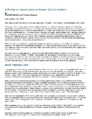 A Primer on Asynchronous Modem Communication