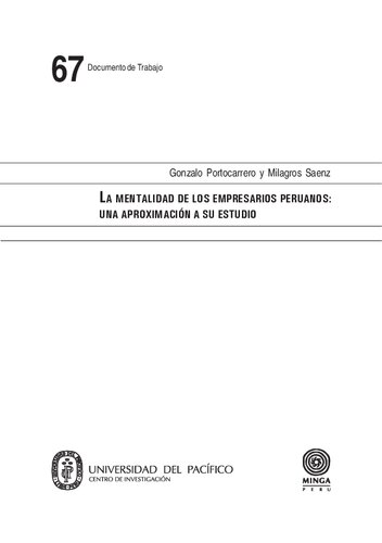 La mentalidad de los empresarios peruanos: una aproximación a su estudio