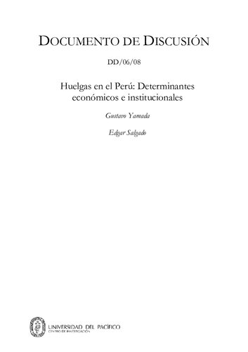 Huelgas en el Perú: Determinantes económicos e institucionales