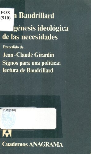 La Genesis Ideologica De Las Necesidades
