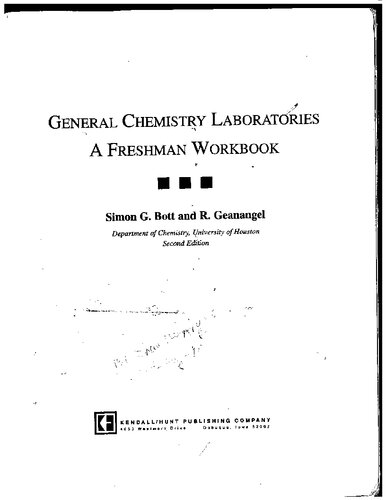 General Chemistry Laboratories: A Freshman Workbook 2nd Edition