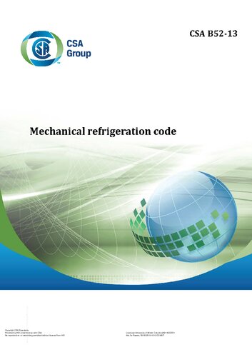 CSA B52-13 - Mechanical Refrigeration Code