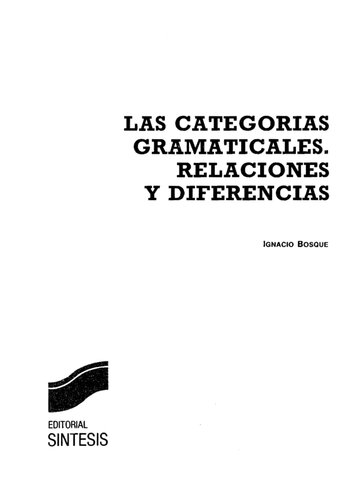 Las categorías gramaticales: relaciones y diferencias