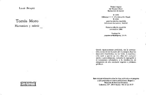 Tomás Moro: Humanista y mártir