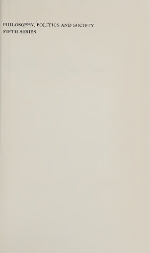 Philosophy, Politics, and Society, Fifth Series