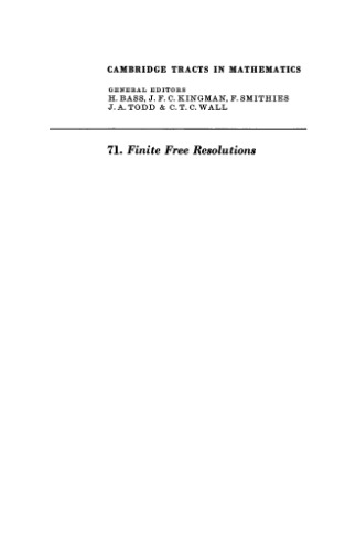 Finite Free Resolutions