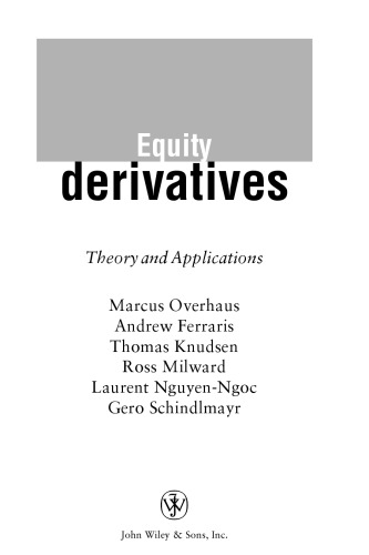Equity Derivatives: Theory and Applications