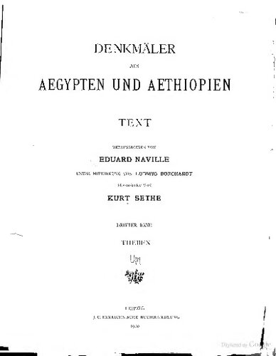 Denkmäler aus Ägypten und Äthiopien. Text: Theben
