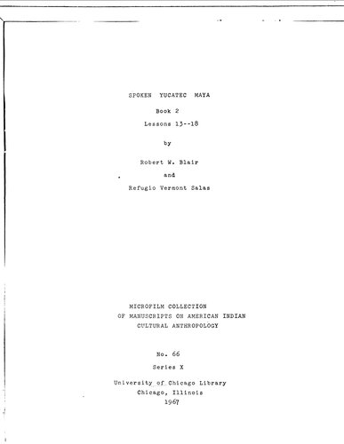 Spoken (Yucatec) Maya. Book 2. Lessons 13—18