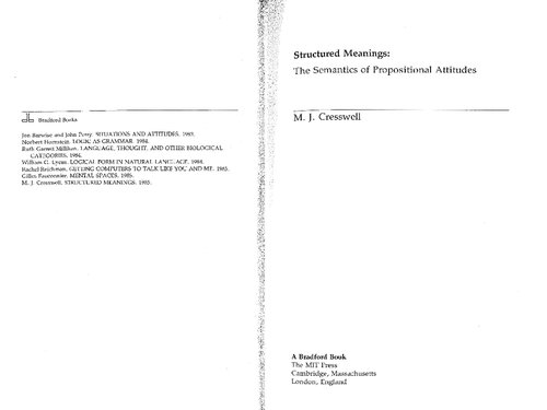 Structured Meanings: The Semantics of Propositional Attitudes
