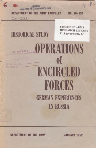 PAM 20-234 Operations of Encircled Forces German Experiences in Russia
