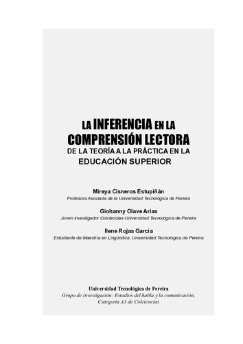 La inferencia en la comprensión lectora : de la teoría a la práctica en la educación superior