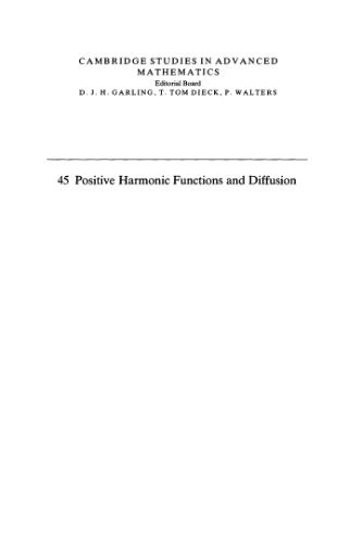 Positive Harmonic Functions and Diffusion