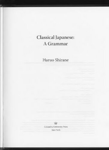 Classical Japanese : a grammar