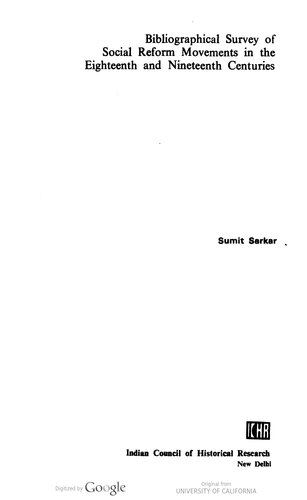 Bibliographical survey of social reform movements in the eighteenth and nineteenth centuries