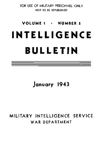 Military Intelligence Service War Department - 1943-01 Intelligence Bulletin Vol 01 No 05