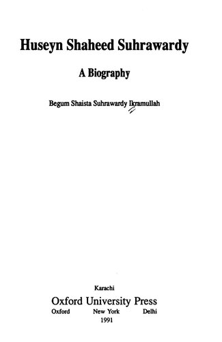 Huseyn Shaheed Suhrawardy : a biography