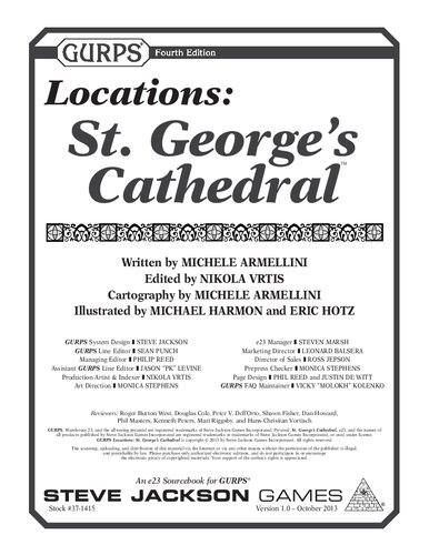 GURPS 4th edition. Locations: St. George's Cathedral
