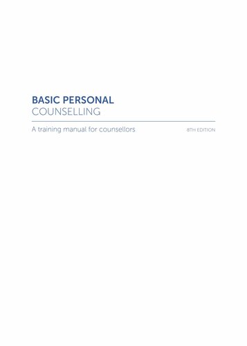 Basic Personal Counselling: A Training Manual for Counsellors (searchable text)