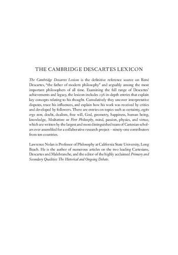 The Cambridge Descartes Lexicon