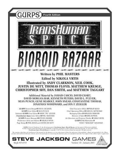GURPS 4th edition. Transhuman Space: Bioroid Bazaar