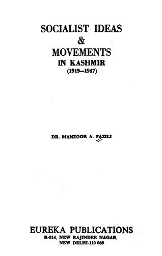 Socialist ideas & movements in Kashmir, 1919-1947
