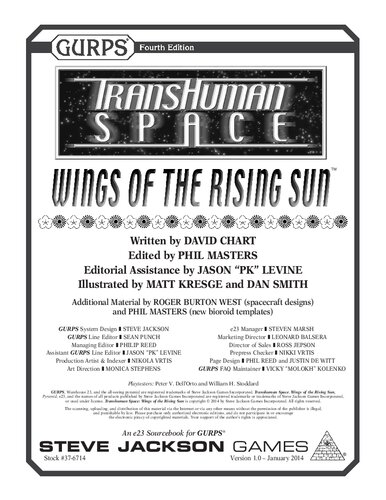 GURPS 4th edition. Transhuman Space: Wings of the Rising Sun