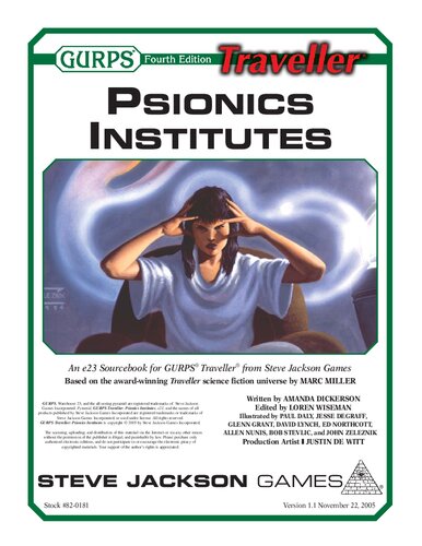 GURPS 4th edition. Traveller: Psionics Institutes