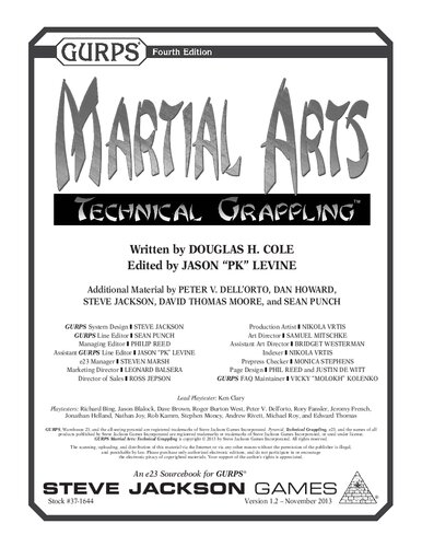 GURPS 4th edition. Martial Arts: Technical Grappling