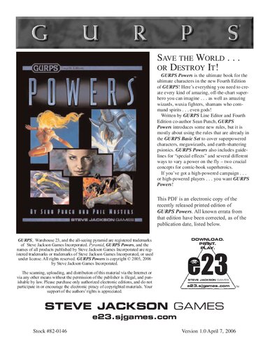 GURPS 4th edition. Powers