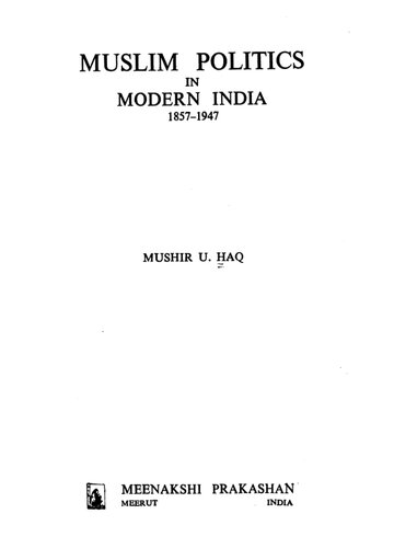 Muslim politics in modern India, 1857-1947