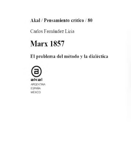 Marx 1857 : el problema del método y la dialéctica