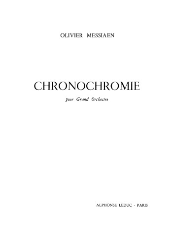Chronochromie pour Grand Orchestre