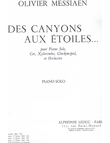 Des Canyons aux Étoiles - Piano Solo Part