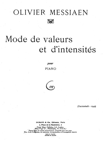 Mode de Valeurs et d’intensitiés pour Piano
