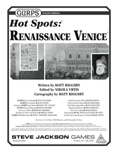 GURPS 4th edition. Hot Spots: Renaissance Venice