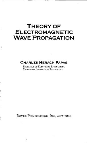 Theory of Electromagnetic Wave Propagation