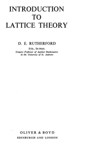 Introduction to Lattice Theory