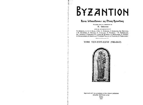 Byzantion - Revue Internationale des Études Byzantines