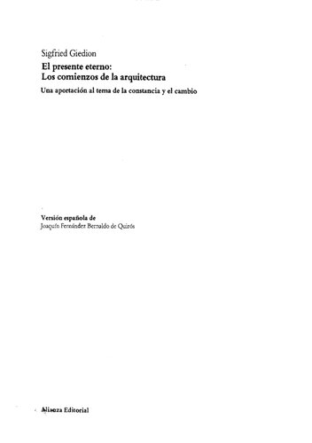 El presente eterno : una aportación al tema de la constancia y el cambio. Tomo 2, Los comienzos de la arquitectura