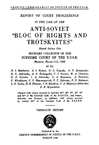 Report of Court Proceedings - Anti-Soviet 