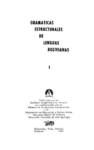 Gramáticas estructurales de lenguas bolivianas I