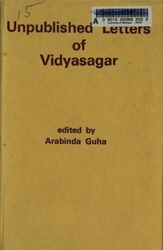 Unpublished letters of Vidyasagar