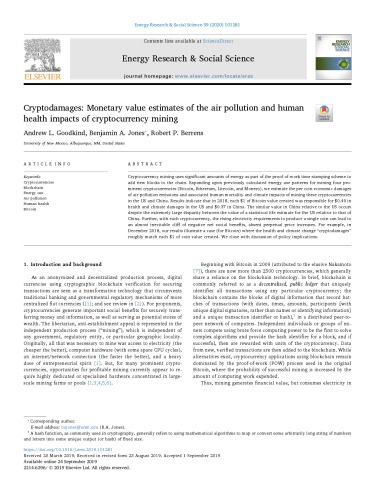 Cryptodamages: Monetary value estimates of the air pollution and human health impacts of cryptocurrency mining