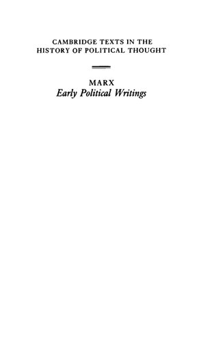 Marx: Early Political Writings